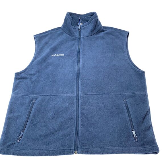 Columbia Vest Men's Tall XL Fleece Polyester Sleeveless Logo Full Zipper - Picture 9 of 16